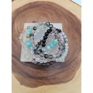 Natural Quartz Crystal Bracelets Lot 7pcs
